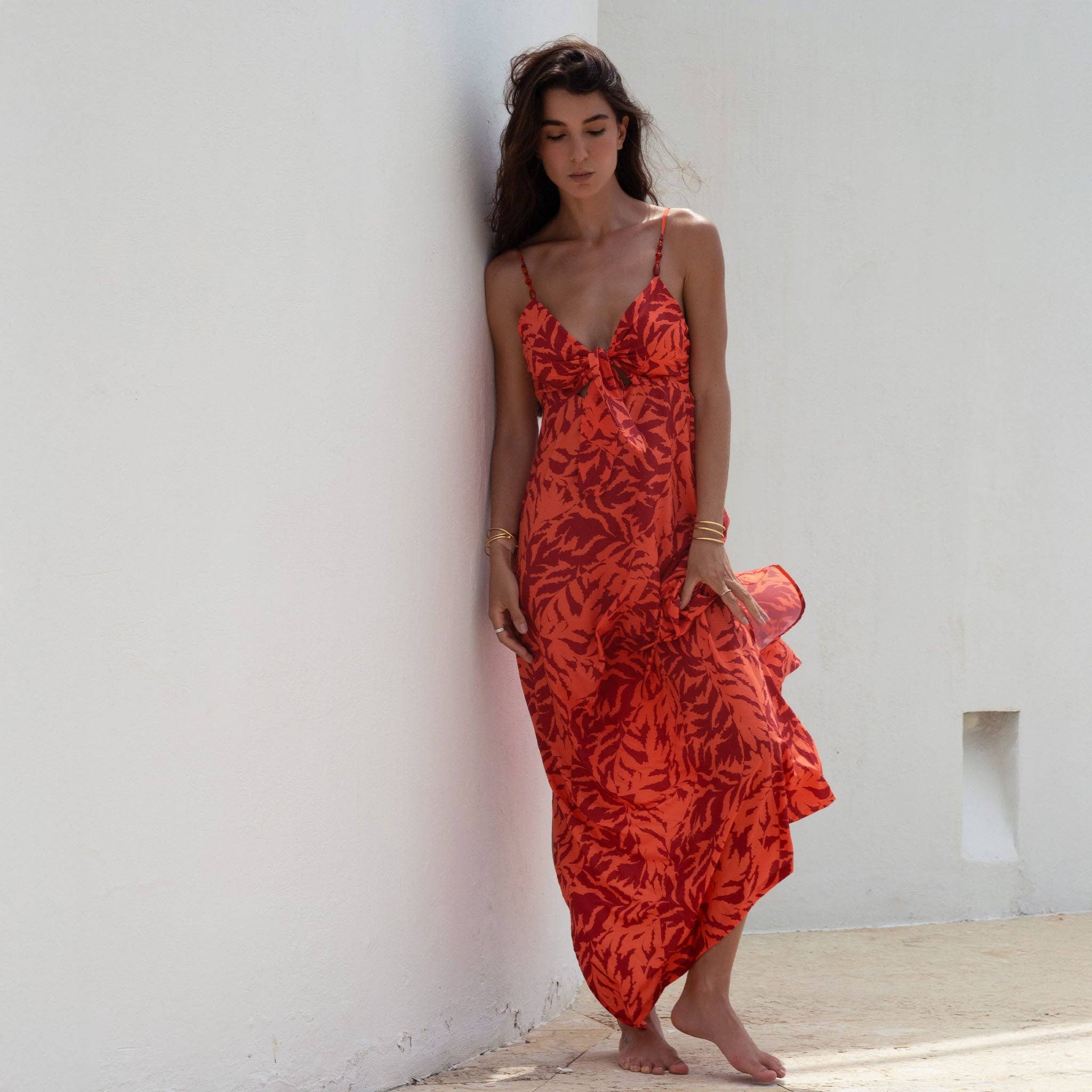 LEAVES OF THE SUN MAXI DRESS