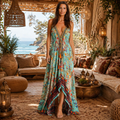 Turquoise Jardin Luxe Maxi Dress