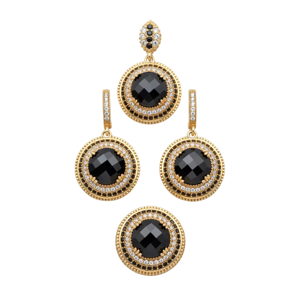 Topkapi Palace Gemstone Jewelry Set – Ring, Earrings & Pendant