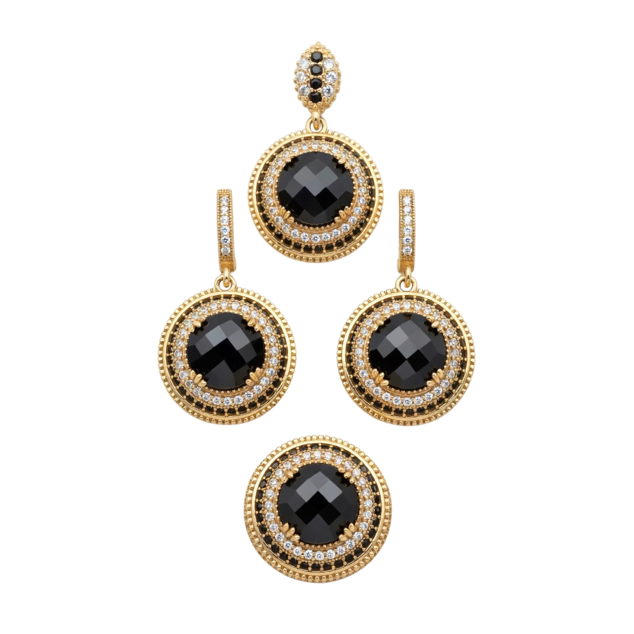 Topkapi Palace Gemstone Jewelry Set – Ring, Earrings & Pendant