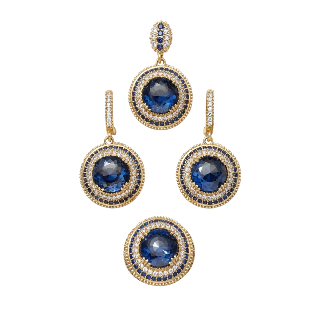 Topkapi Palace Gemstone Jewelry Set – Ring, Earrings & Pendant