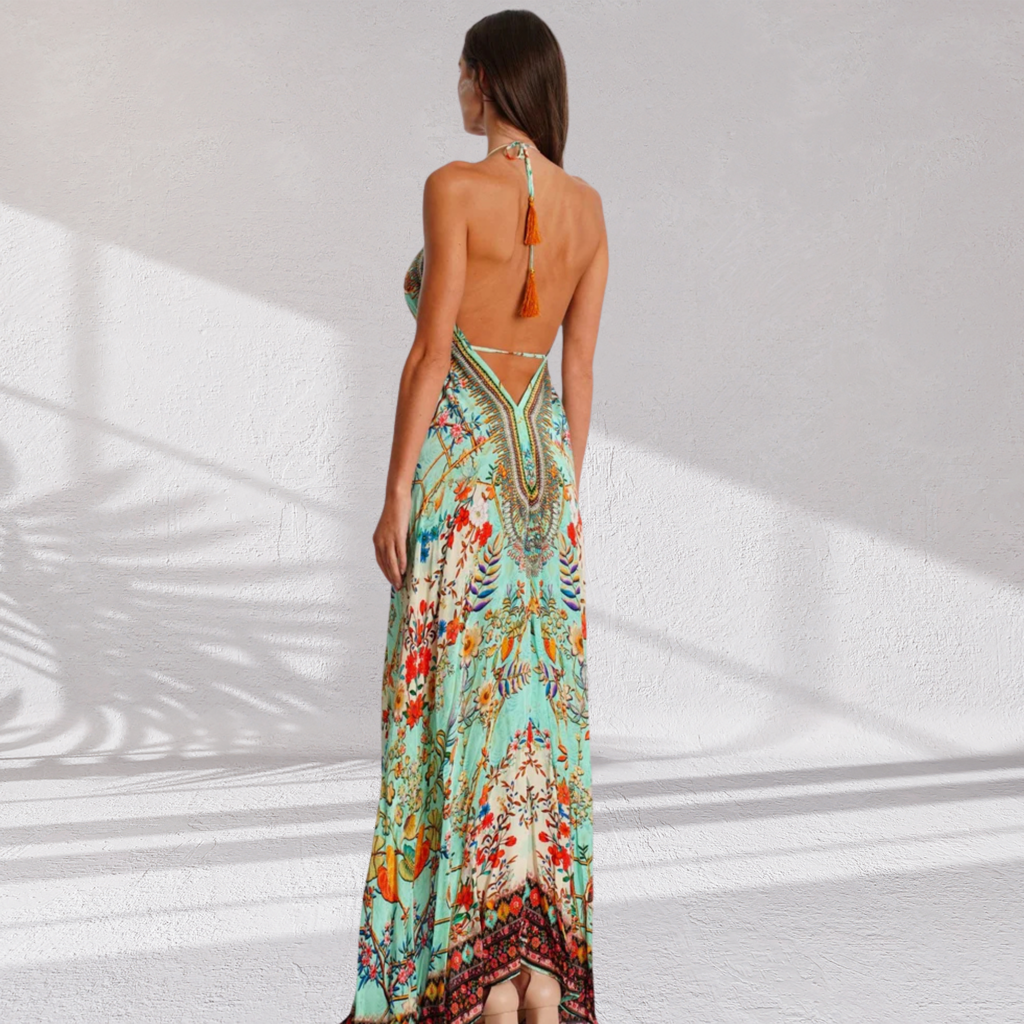 Turquoise Jardin Luxe Maxi Dress