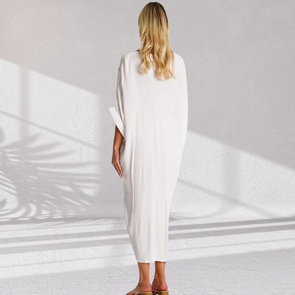 Sandy Shores Coastal Luxe Kaftan Cover-Up