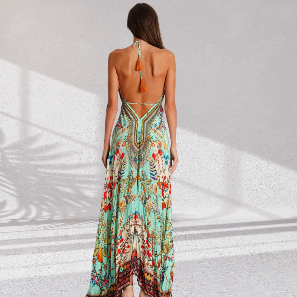 Turquoise Jardin Luxe Maxi Dress