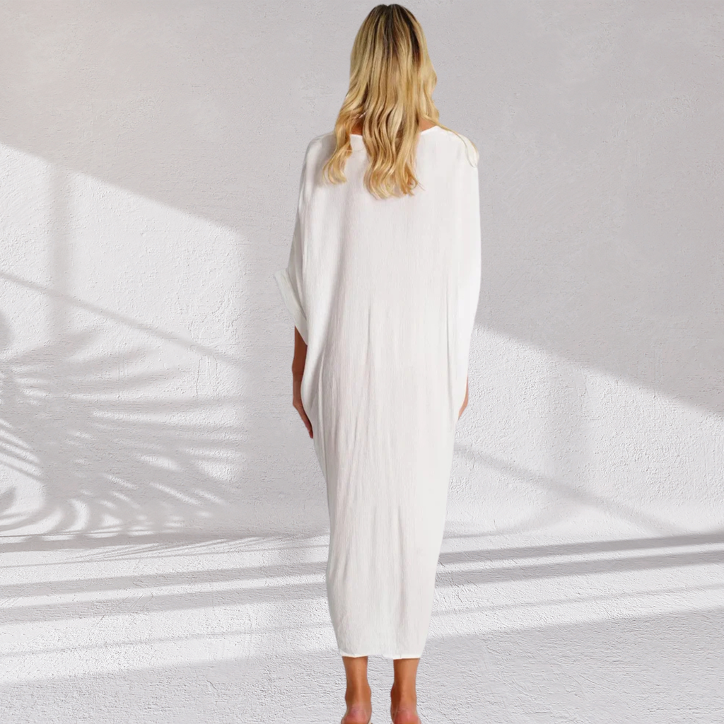 Sandy Shores Coastal Luxe Kaftan Cover-Up