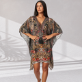Eclectic Jungle Luxury Silk Caftan Dress