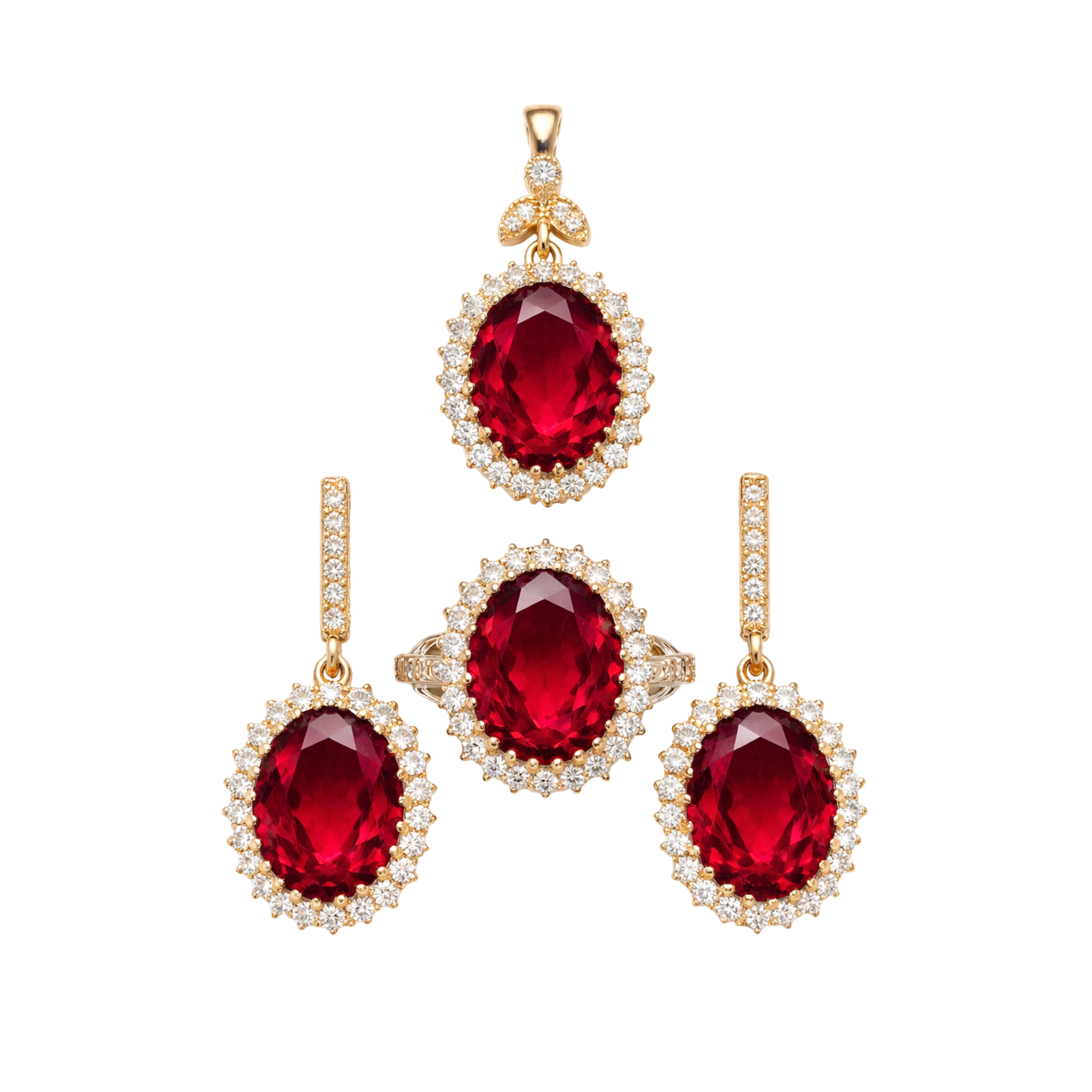 Ottoman Princess Gemstone Jewelry Set – Ring, Earrings & Pendant