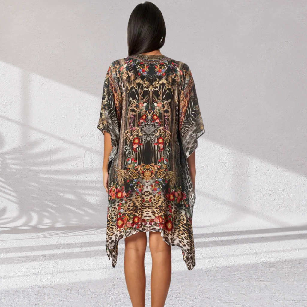 Eclectic Jungle Luxury Silk Caftan Dress