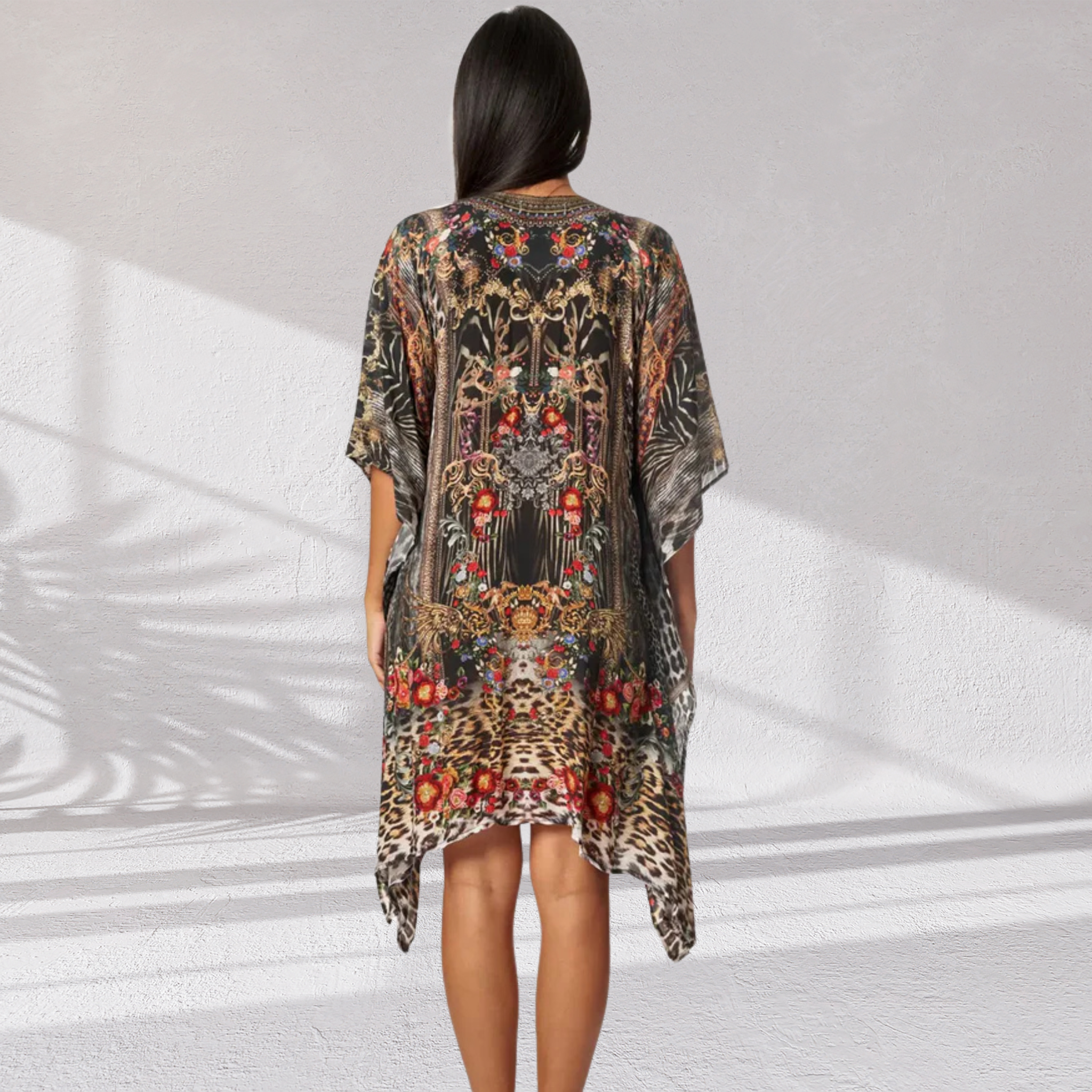 Eclectic Jungle Luxury Silk Caftan Dress