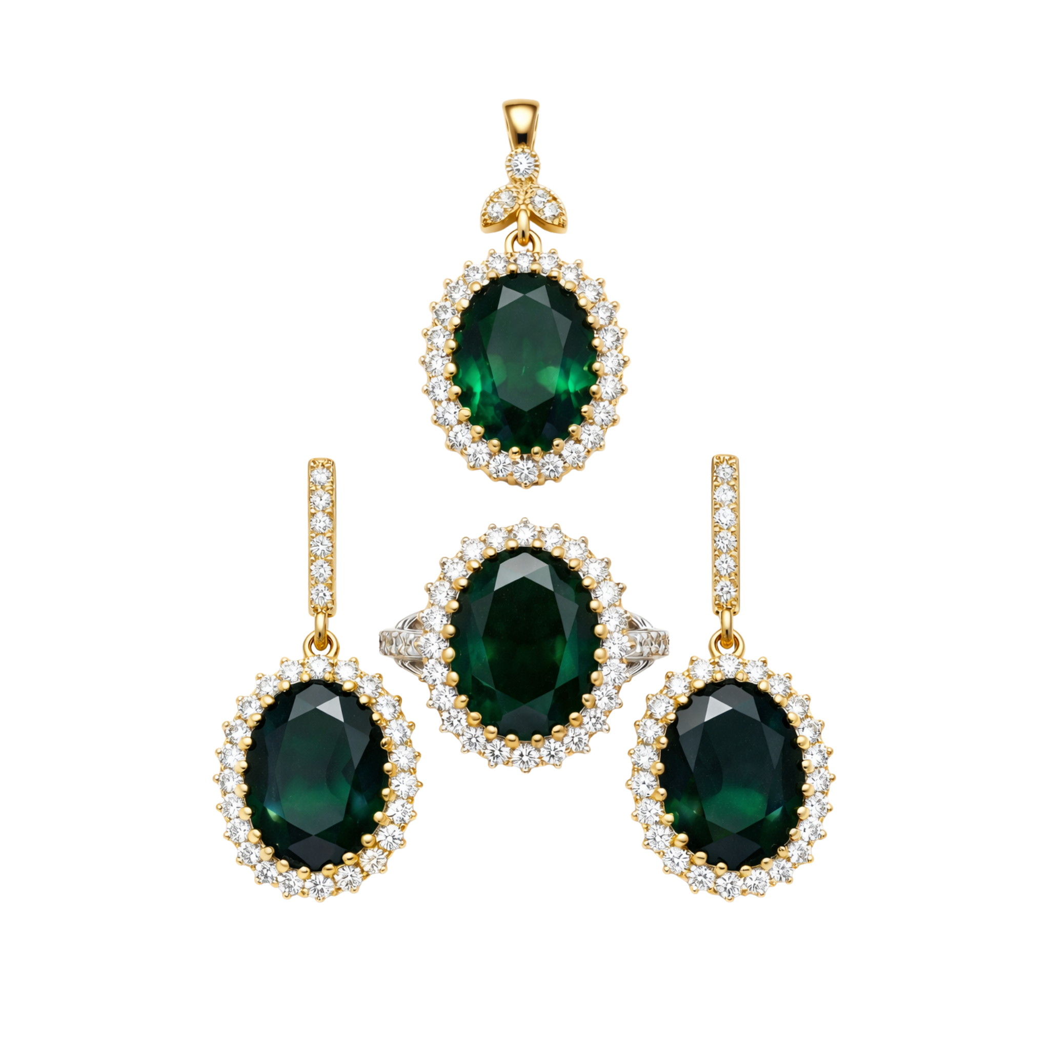 Ottoman Princess Gemstone Jewelry Set – Ring, Earrings & Pendant