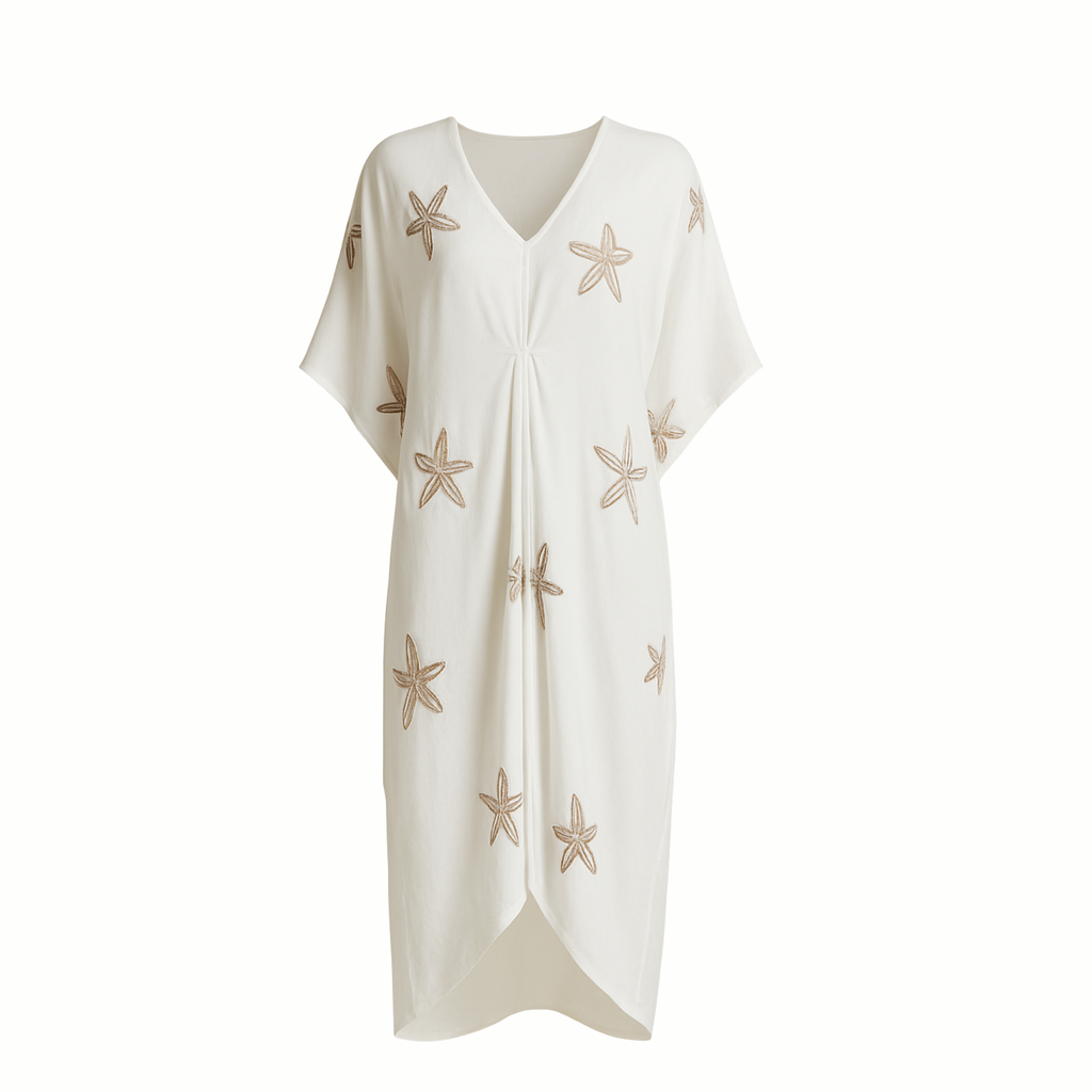 Sandy Shores Coastal Luxe Kaftan Cover-Up