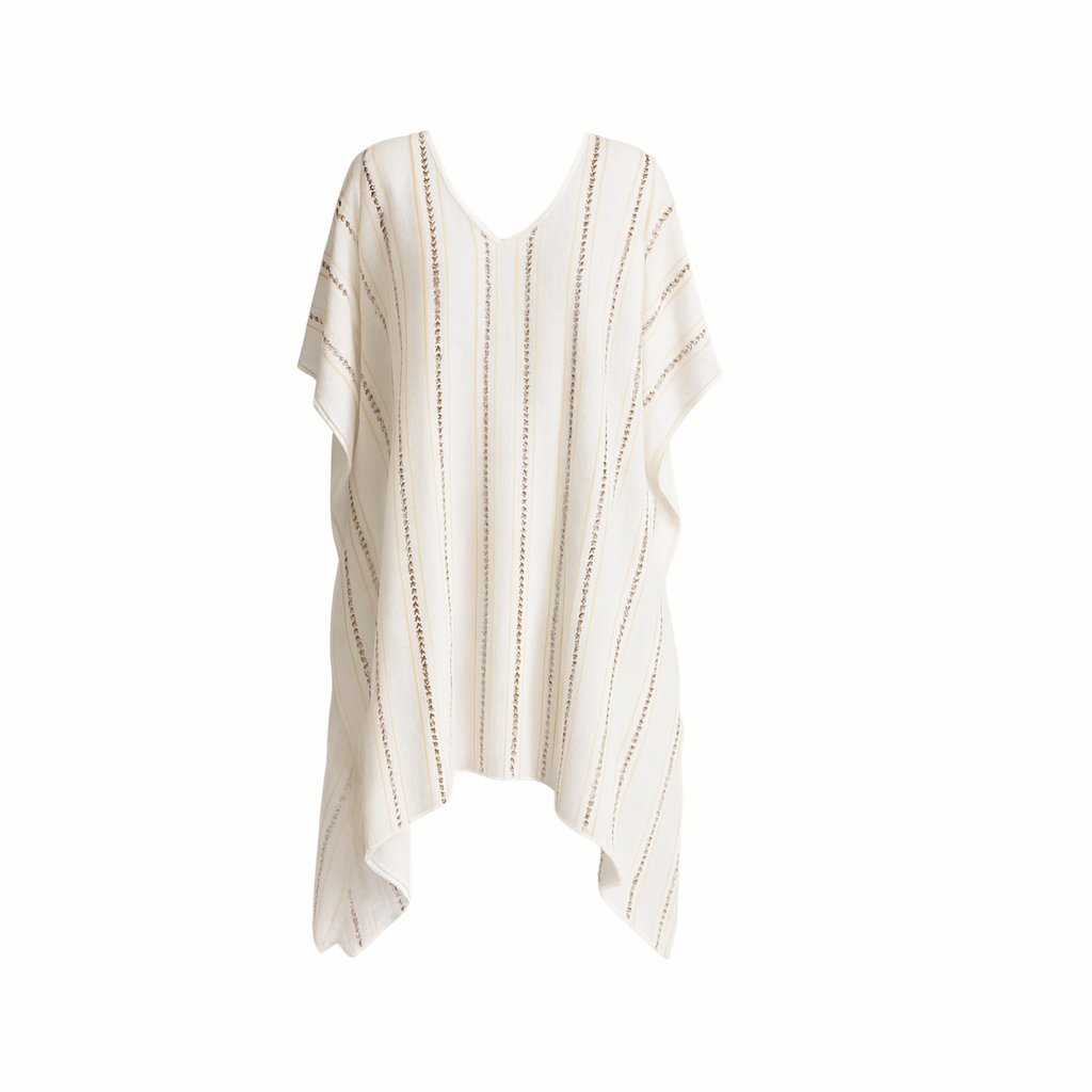 Striped poncho on a white background