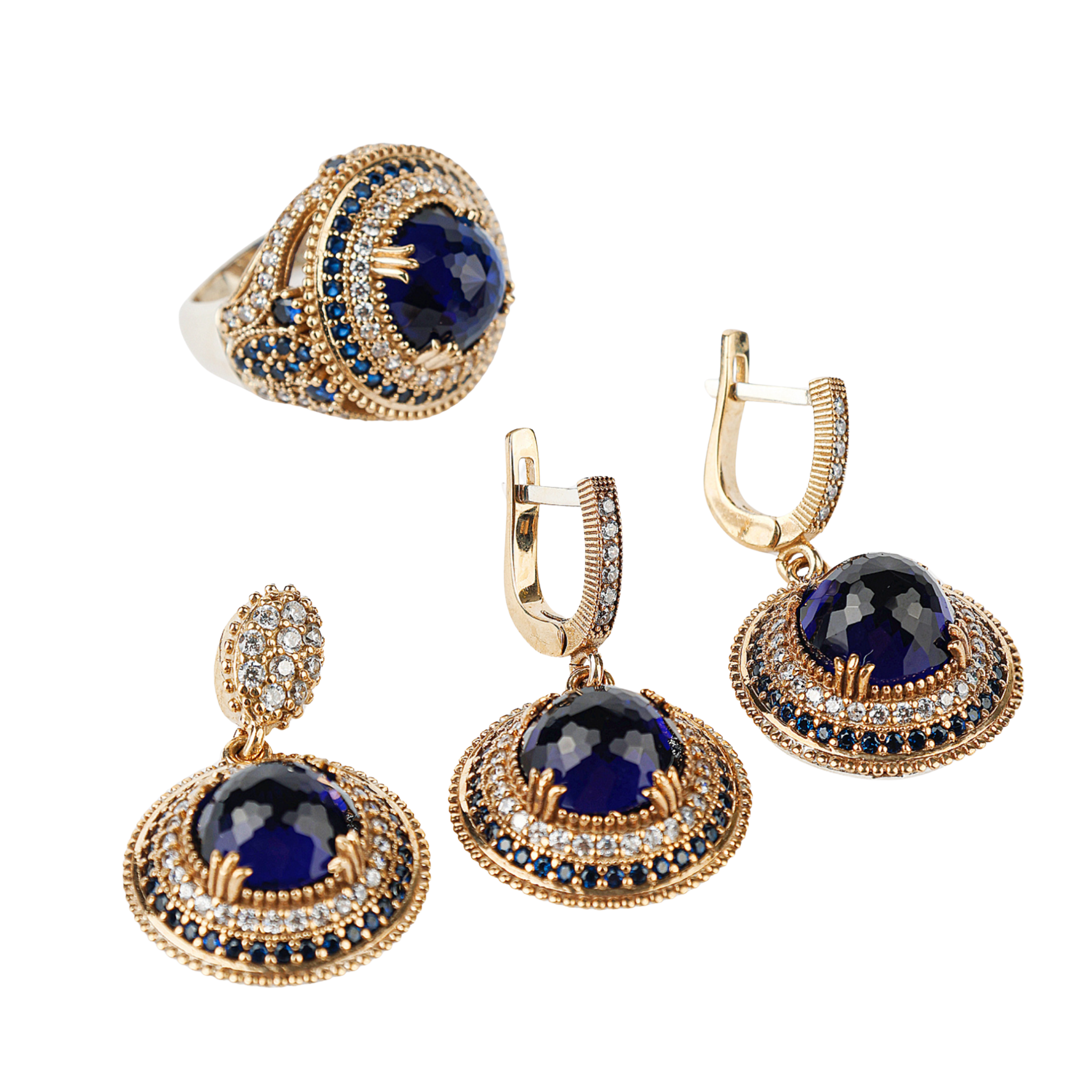 Topkapi Palace Gemstone Jewelry Set – Ring, Earrings & Pendant