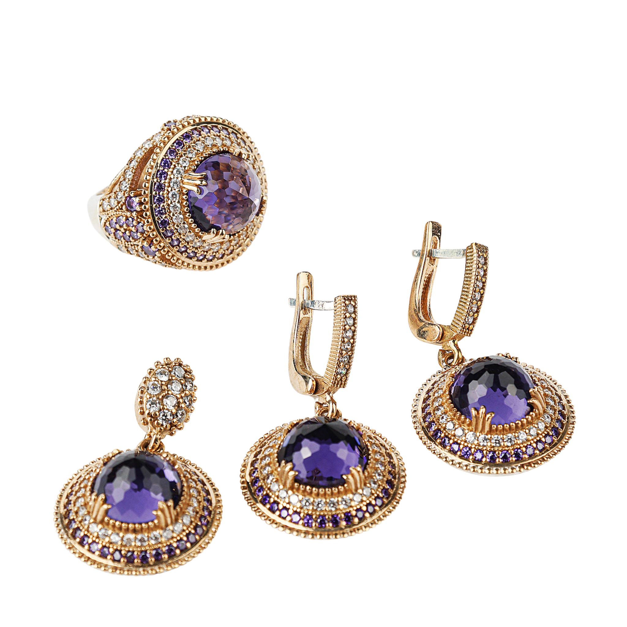 Topkapi Palace Gemstone Jewelry Set – Ring, Earrings & Pendant