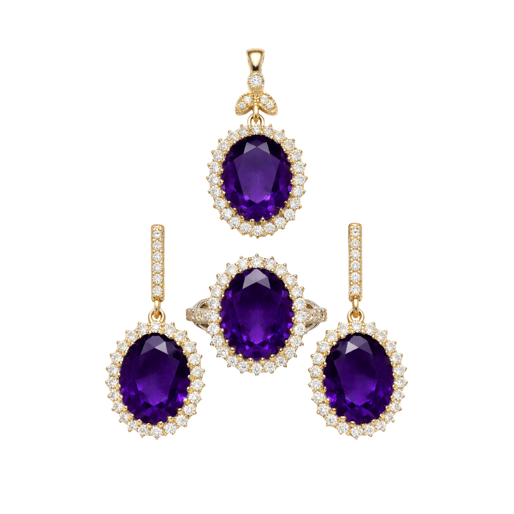 Ottoman Princess Gemstone Jewelry Set – Ring, Earrings & Pendant