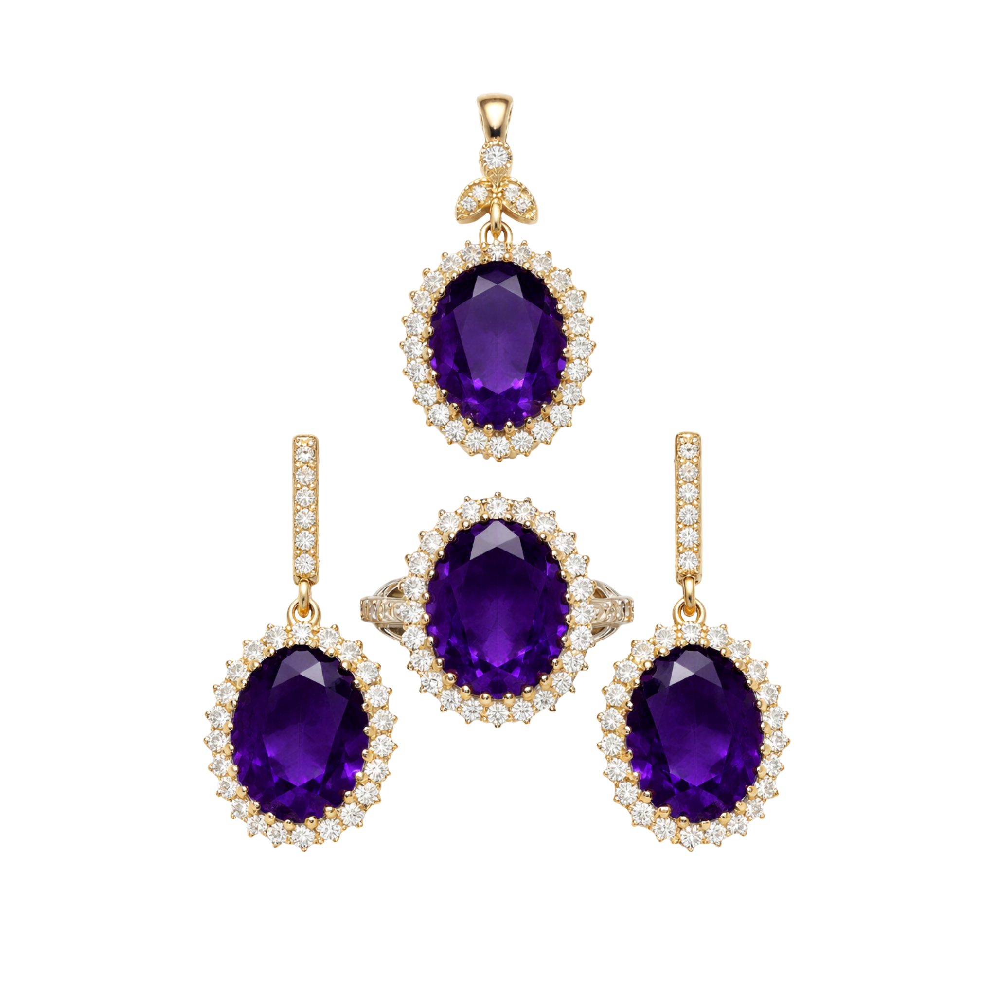 Ottoman Princess Gemstone Jewelry Set – Ring, Earrings & Pendant