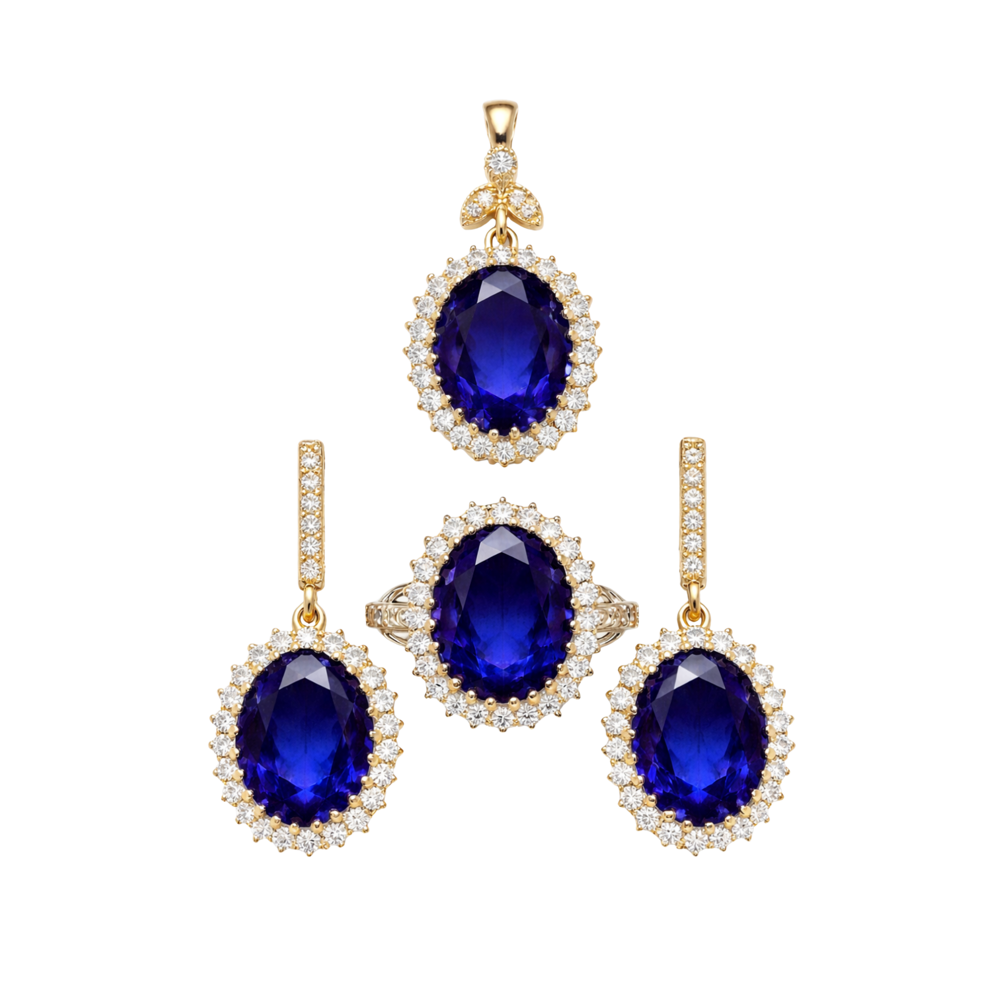 Ottoman Princess Gemstone Jewelry Set – Ring, Earrings & Pendant