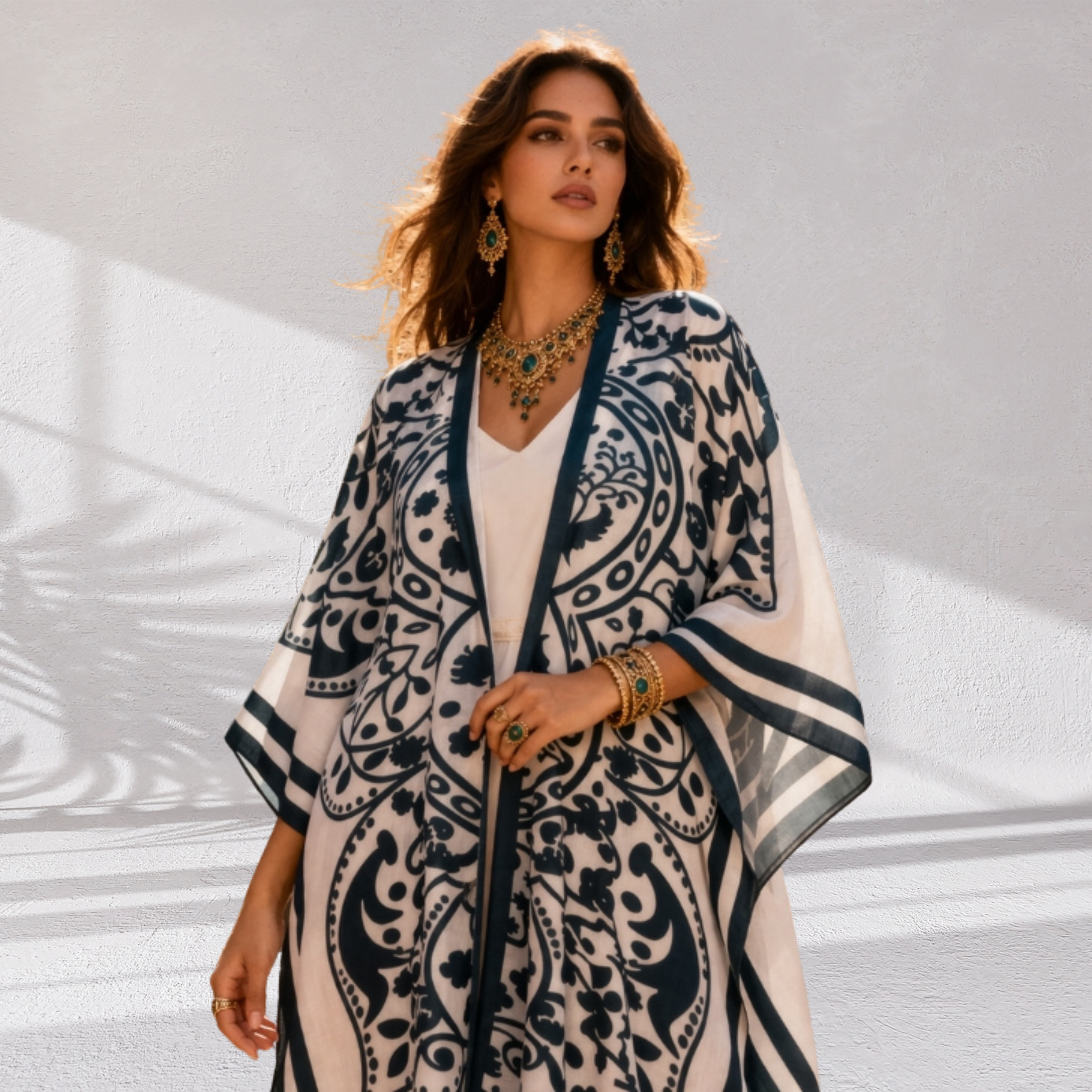 Azure Oasis Kimono Resortwear