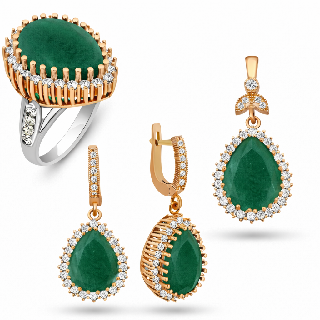 Mahidevran Jewelry Set – Ring, Earrings & Pendant